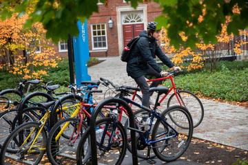 student biking